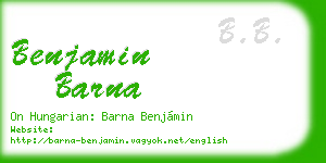 benjamin barna business card